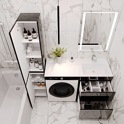 Style Line Мебель для ванной Даймонд 120 R Glass Люкс Plus черная – фотография-18